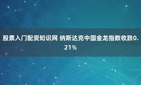 股票入门配资知识网 纳斯达克中国金龙指数收跌0.21%