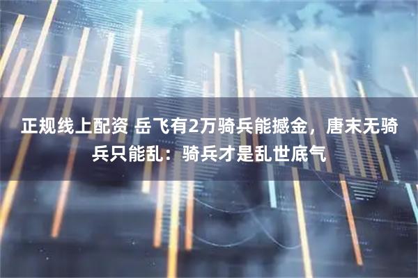 正规线上配资 岳飞有2万骑兵能撼金，唐末无骑兵只能乱：骑兵才是乱世底气