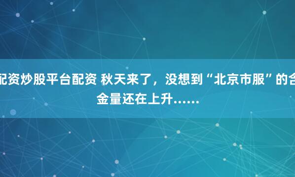 配资炒股平台配资 秋天来了，没想到“北京市服”的含金量还在上升......